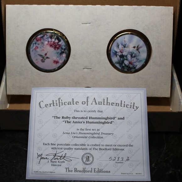 THE BRADFORD EDITIONS Lena Liu’s Hummingbird Treasury Ornament Collection #5283A - Picture 10 of 12